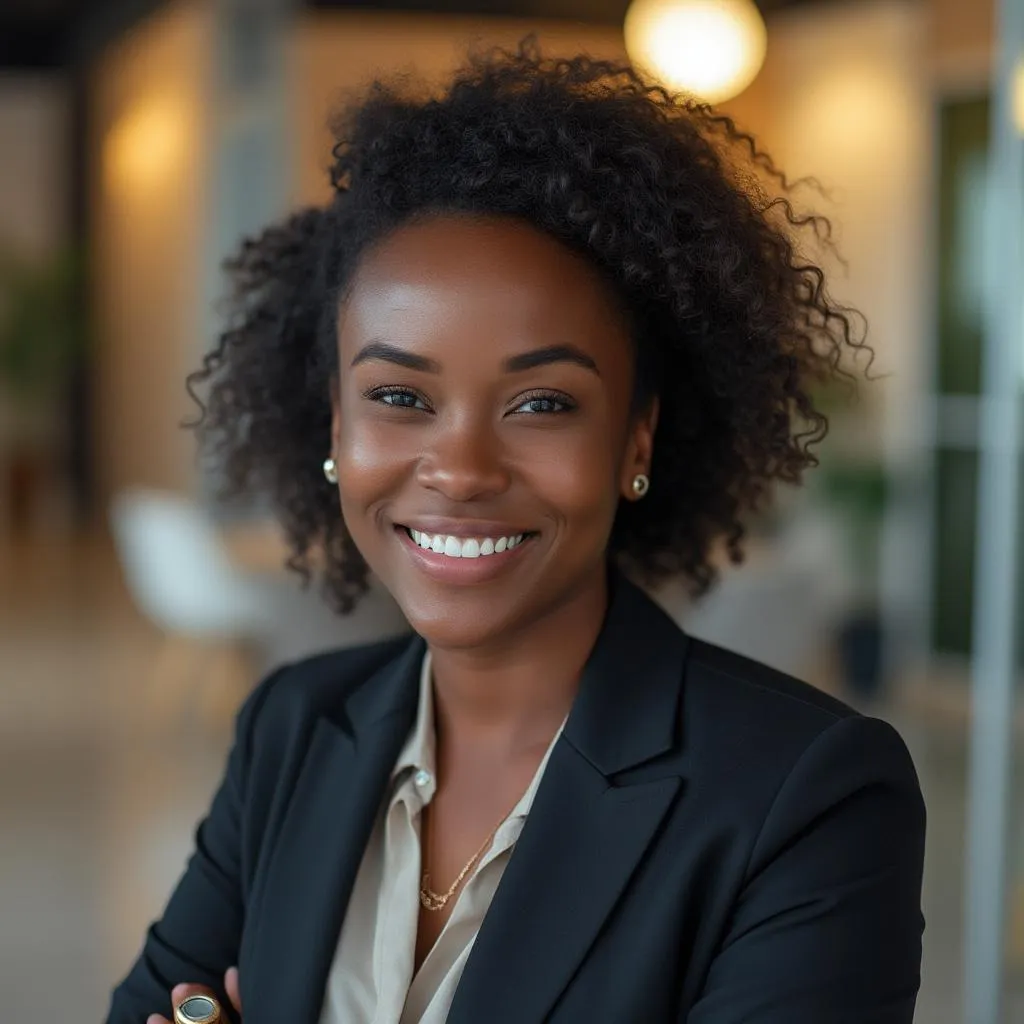 Consultora financeira feminina em ambiente de escritório