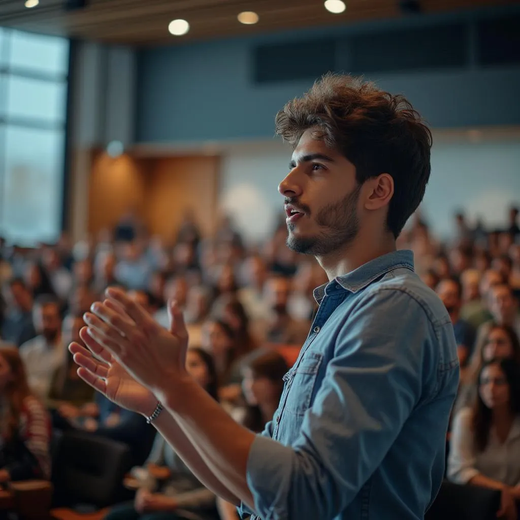 Educador financeiro em palestra sobre cartões de crédito